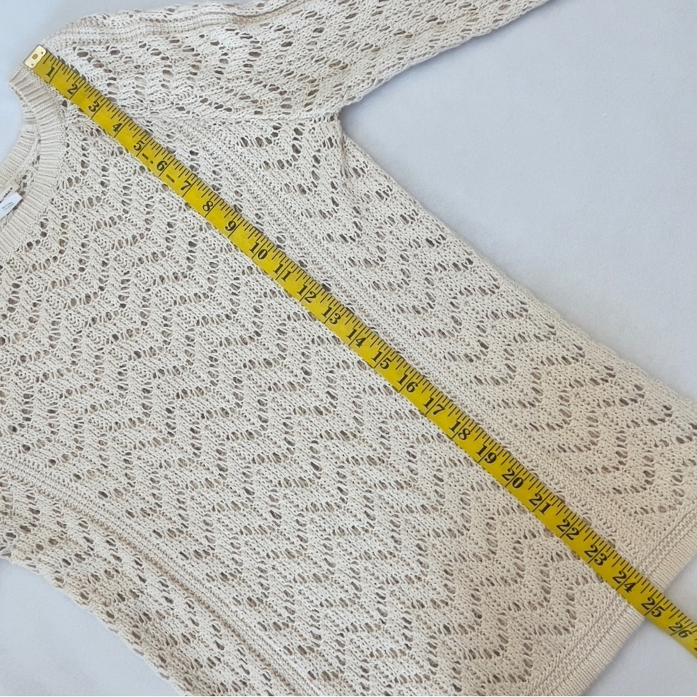 Club Monaco Cream Open Knit Woven Pullover Sweater XS - Picture 8 of 8